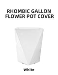 Load image into Gallery viewer, rhombic gallon flower pot cover white grey