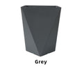 Load image into Gallery viewer, Rhombic Gallon Flower Pot Cover, Modern Plastic Planter with Lid, White & Grey, Self-Watering for Indoor Gardening, Bulk Supply