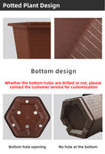 Load image into Gallery viewer, Brick-Patterned Octagonal Plastic Flower Pots, Coffee Color, Large Size Drainage Planters for Gardening, Bulk Supply