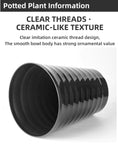 Load image into Gallery viewer, High-Topped Threaded Plastic Flower Pots, Black & White, Modern Large Planters for Indoor & Outdoor Gardening, Bulk Supply