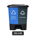 Load image into Gallery viewer, Dual-pedal plastic trash can, available in blue and green, 16-60 liters household and office waste sorting container, bulk supply