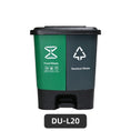 Load image into Gallery viewer, Dual-pedal plastic trash can, available in blue and green, 16-60 liters household and office waste sorting container, bulk supply