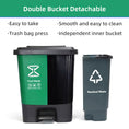 Load image into Gallery viewer, Dual-pedal plastic trash can, available in blue and green, 16-60 liters household and office waste sorting container, bulk supply