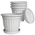 Load image into Gallery viewer, 12.6inch plastic planters with saucers, terracotta or white