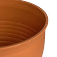 Load image into Gallery viewer, OUMUHE 13.8 Inch Plastic Planters with Drainage and Saucers, Set of 2, Large Flower Pots for Indoor Outdoor Plants, Available in Terracotta & White