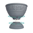 Load image into Gallery viewer, OUMUHE 17.7 Inch Large Outdoor Planters with Drainage Holes, Set of 2, Decorative Pedestal Flower Pots for Garden, Patio or Faux Plants, 4 Colors Available