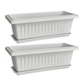 Load image into Gallery viewer, 19 inch rectangular plastic window box planters, terracotta or white