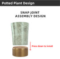 Load image into Gallery viewer, Chinese Style Flower Pots ZB Series, Marble Pattern Plastic Planters, Light Green & Coffee, Tall Decorative Planters with Hex Base, Bulk Supply