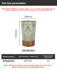 Load image into Gallery viewer, Chinese Style Flower Pots ZB Series, Marble Pattern Plastic Planters, Light Green & Coffee, Tall Decorative Planters with Hex Base, Bulk Supply