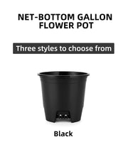 net bottom gallon plastic flower pots black green green printing