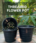 Load image into Gallery viewer, threaded plastic nursery pots black
