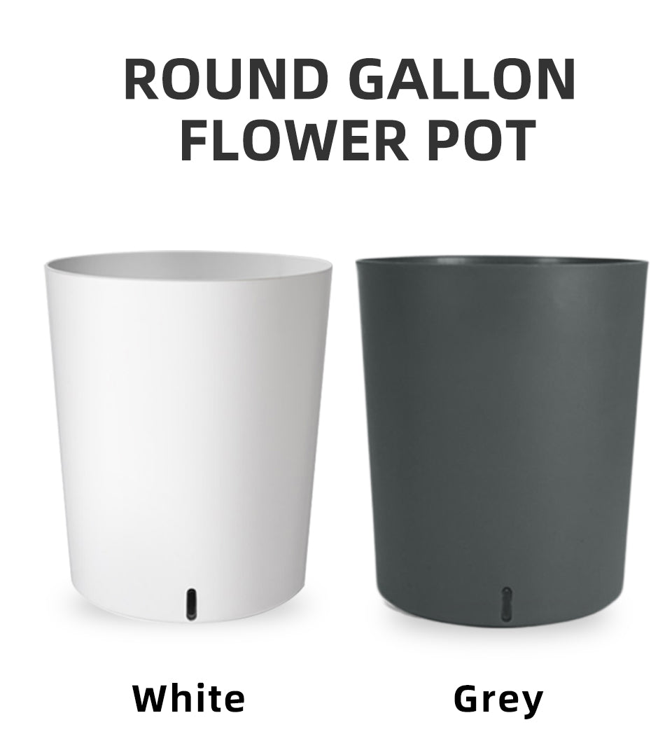 round gallon flower pot covers white grey
