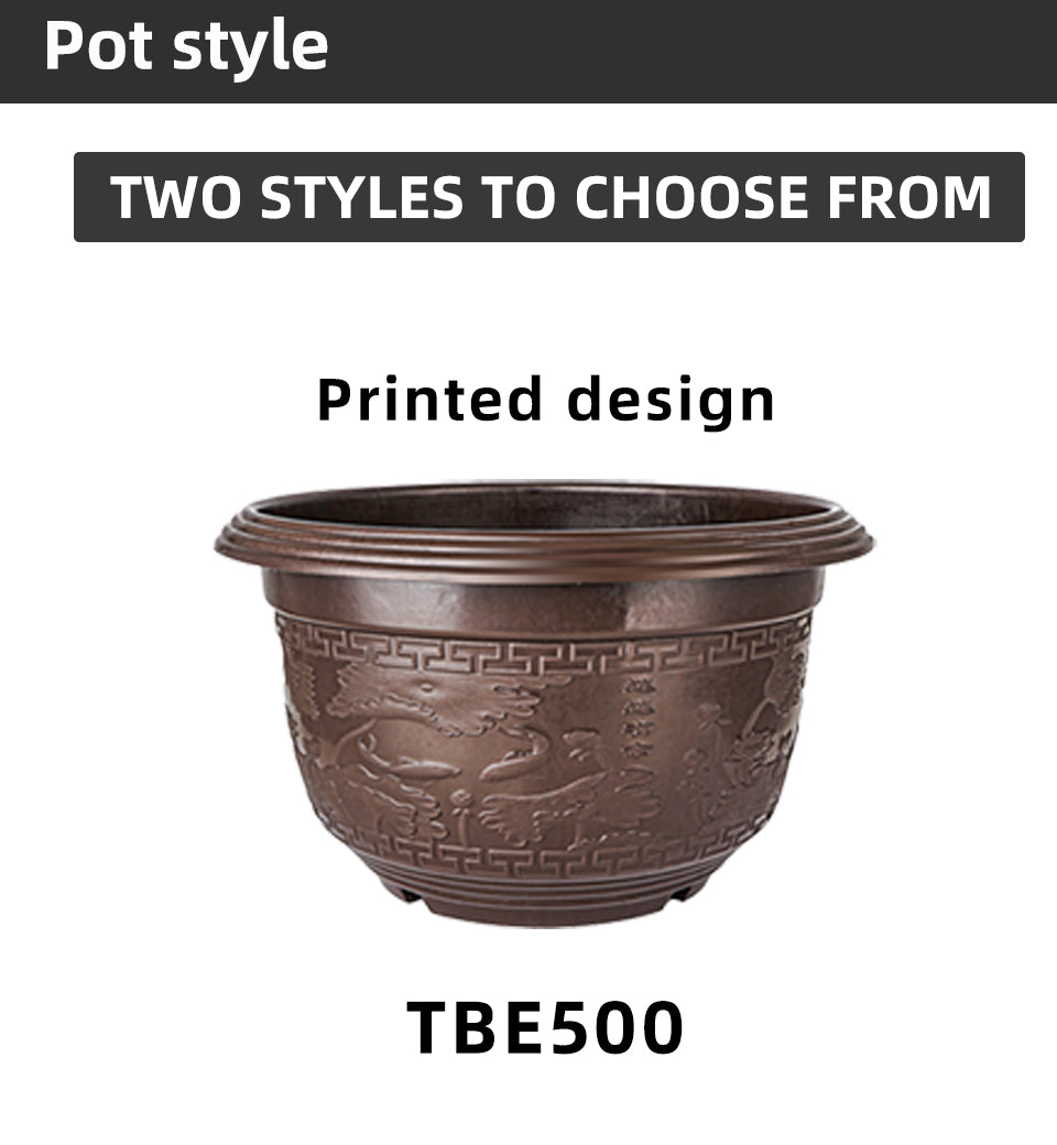 Lotus Plastic Flower Pots, Brown Planters with Drainage for Water Plants & Garden, Bulk Supply