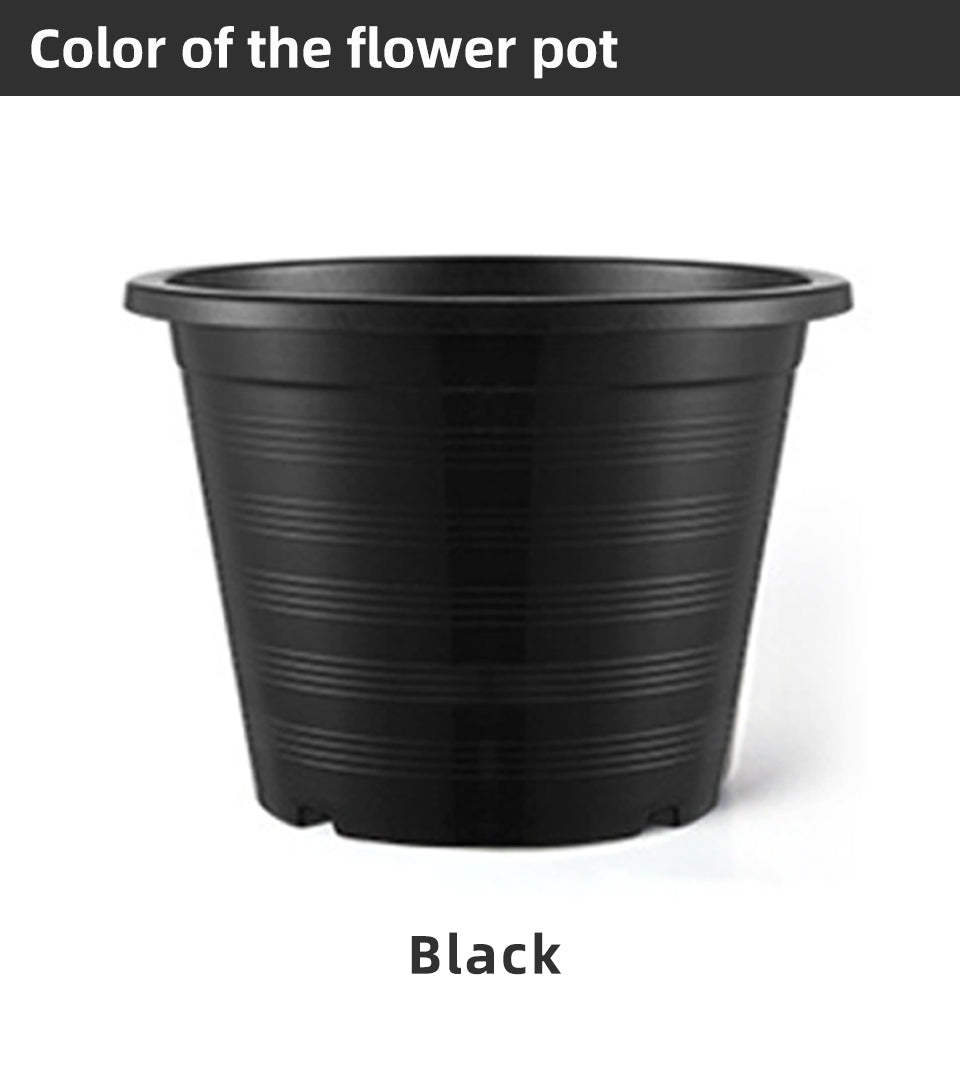 Threaded Design Plastic Flower Pots, Multi-Size with Drainage, Heavy Duty Nursery Pots for Indoor & Outdoor Gardening, Bulk Supply