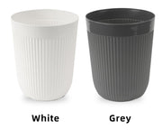 Round Gallon Flower Pot Covers, Modern Plastic Planters, White & Grey, Self-Watering for Indoor Gardening, Bulk Supply
