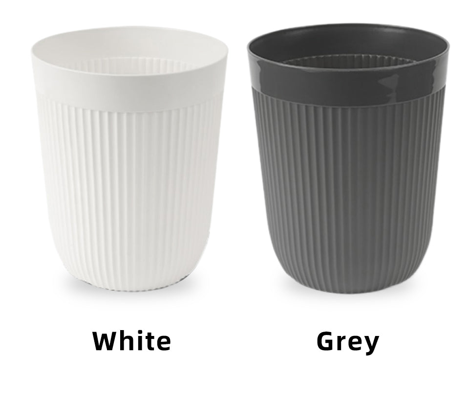 Round Gallon Flower Pot Covers, Modern Plastic Planters, White & Grey, Self-Watering for Indoor Gardening, Bulk Supply