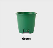 Net-Bottom Gallon Plastic Flower Pots, 3 Styles (Black/Green/Green Printing), Multi-Size Drainage Nursery Pots, Bulk Supply