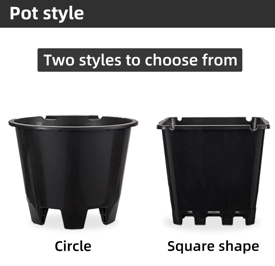 Blueberry Plastic Plant Pots, Round & Square T-Shaped Styles, Heavy Duty Drainage Nursery Pots for Fruit Vegetable Gardening, Bulk Supply