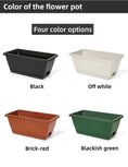 Load image into Gallery viewer, Huolun Rectangular Plastic Flower Pots, Self-Watering Window Boxes with Drainage, Bulk Supply
