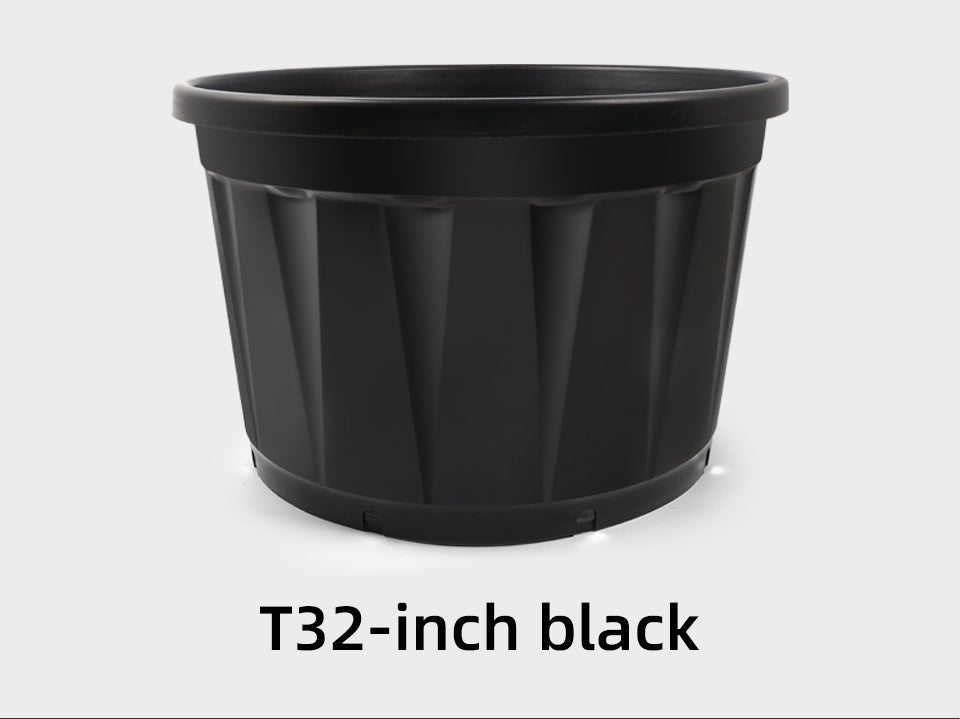 Fluted Plastic Nursery Pots, Heavy-Duty Black Planters with Drainage Holes, Bulk Supply for US & Middle East