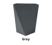 Rhombic Gallon Flower Pot Cover, Modern Plastic Planter with Lid, White & Grey, Self-Watering for Indoor Gardening, Bulk Supply