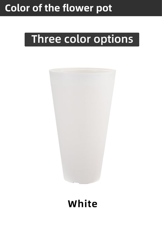 Conical Flower Pot Covers, Modern Plastic Planters, White/Gold/Blackish Gold, Large Tall Planters for Indoor Gardening, Bulk Supply