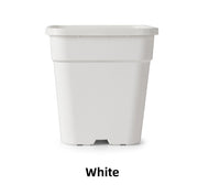 Square Plastic Flower Pots, Black/White Planters with Drainage Holes for Indoor Outdoor Gardening, Bulk Supply
