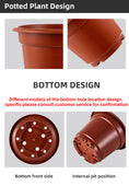 Load image into Gallery viewer, Round Reverse Edge Plastic Flower Pots, Brick Red, Large Size Drainage Nursery Pots for Bougainvillea & Gardening, Bulk Supply
