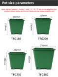 Load image into Gallery viewer, Square Gallon Plastic Flower Pots, Green Planters with Drainage Holes for Indoor Outdoor Gardening, Bulk Supply
