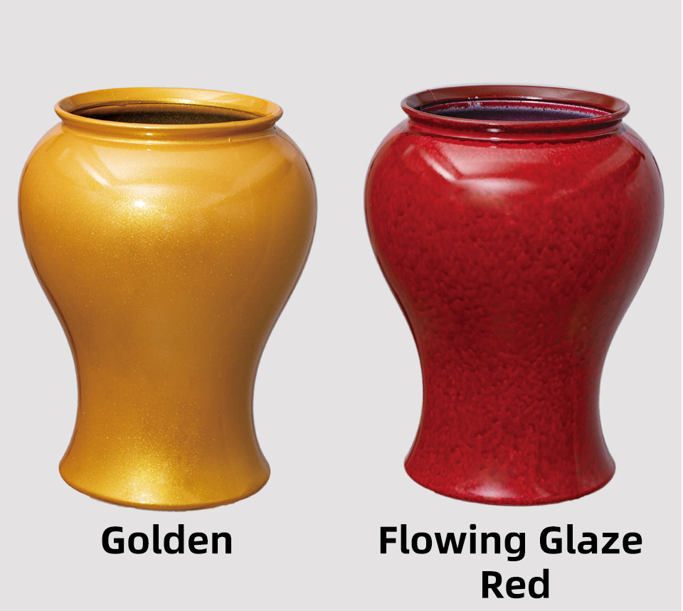 Beauty Vase Chinese Style Flower Pots, Imitation Ceramic Plastic Planters, 6 Color Options, Elegant Tall Decorative Planters, Bulk Supply