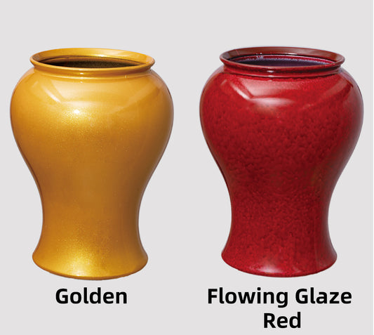 Beauty Vase Chinese Style Flower Pots, Imitation Ceramic Plastic Planters, 6 Color Options, Elegant Tall Decorative Planters, Bulk Supply