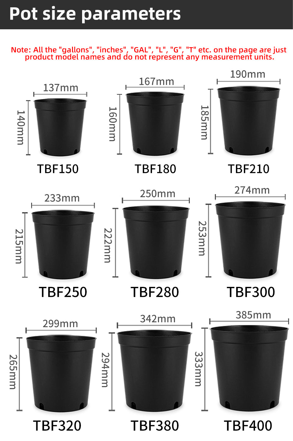 Money Tree Plastic Flower Pots, Multi-Size with Drainage Holes, Heavy Duty Nursery Pots for Indoor & Outdoor Gardening, Bulk Supply