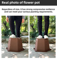 Load image into Gallery viewer, Brick-Patterned Octagonal Plastic Flower Pots, Coffee Color, Large Size Drainage Planters for Gardening, Bulk Supply
