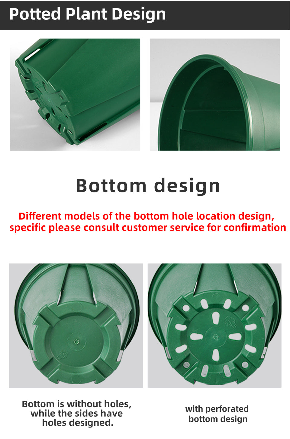 Green Mountains Root Control Plastic Flower Pots, Multi-Size, 3 Color Options for Indoor & Outdoor Gardening, Bulk Supply