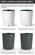 Load image into Gallery viewer, Round Gallon Flower Pot Covers, Modern Plastic Planters, White & Grey, Self-Watering for Indoor Gardening, Bulk Supply
