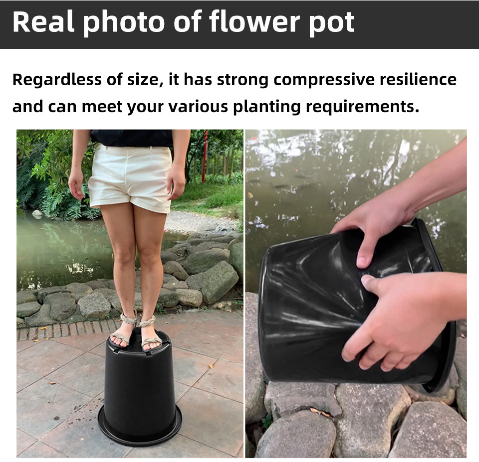 Galvanized Bucket Plastic Plant Pots with Dual Handle/Earless Options, Multi-Size Available for Indoor & Outdoor Gardening, Bulk Supply