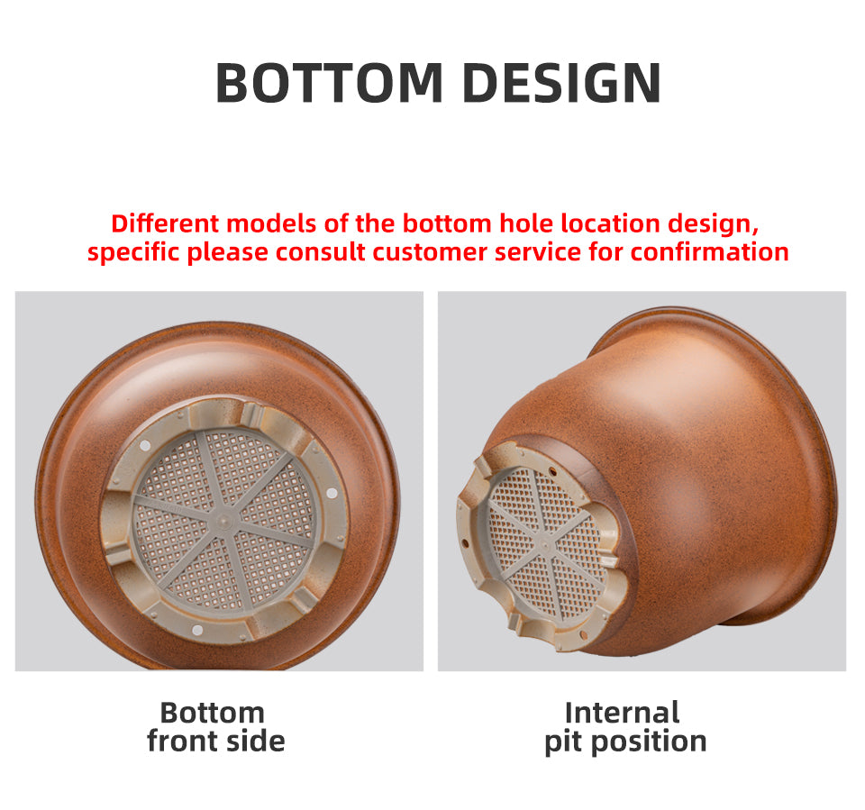 Golden Bell Chinese Style Flower Pots, Imitation Ceramic Plastic Planters, 5 Color Options, Large Decorative Planters for Gardening, Bulk Supply