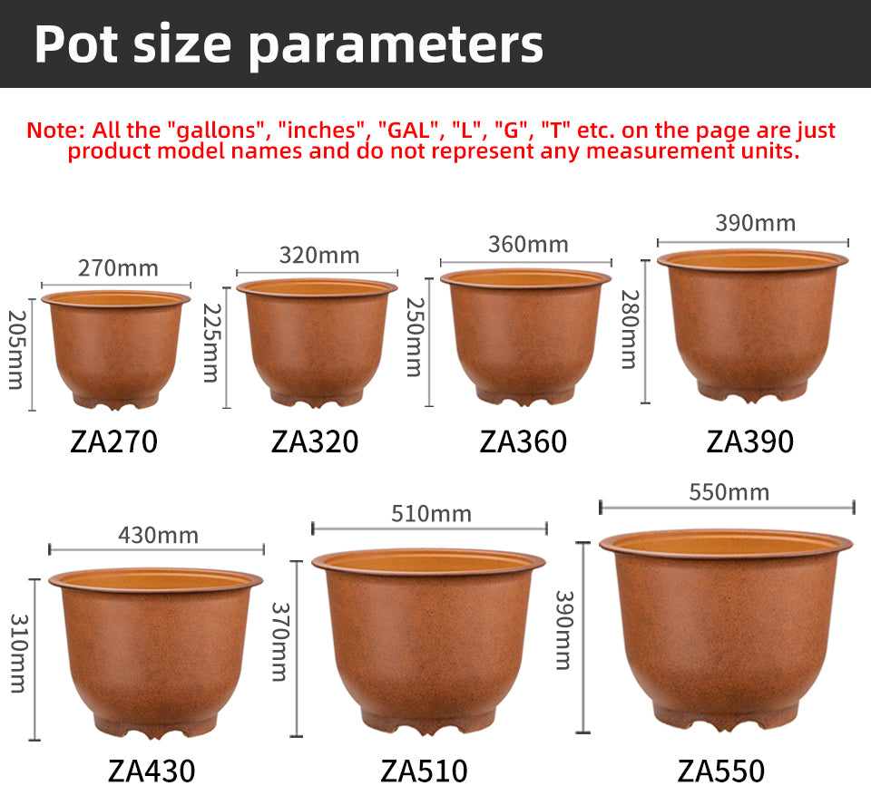 Golden Bell Chinese Style Flower Pots, Imitation Ceramic Plastic Planters, 5 Color Options, Large Decorative Planters for Gardening, Bulk Supply