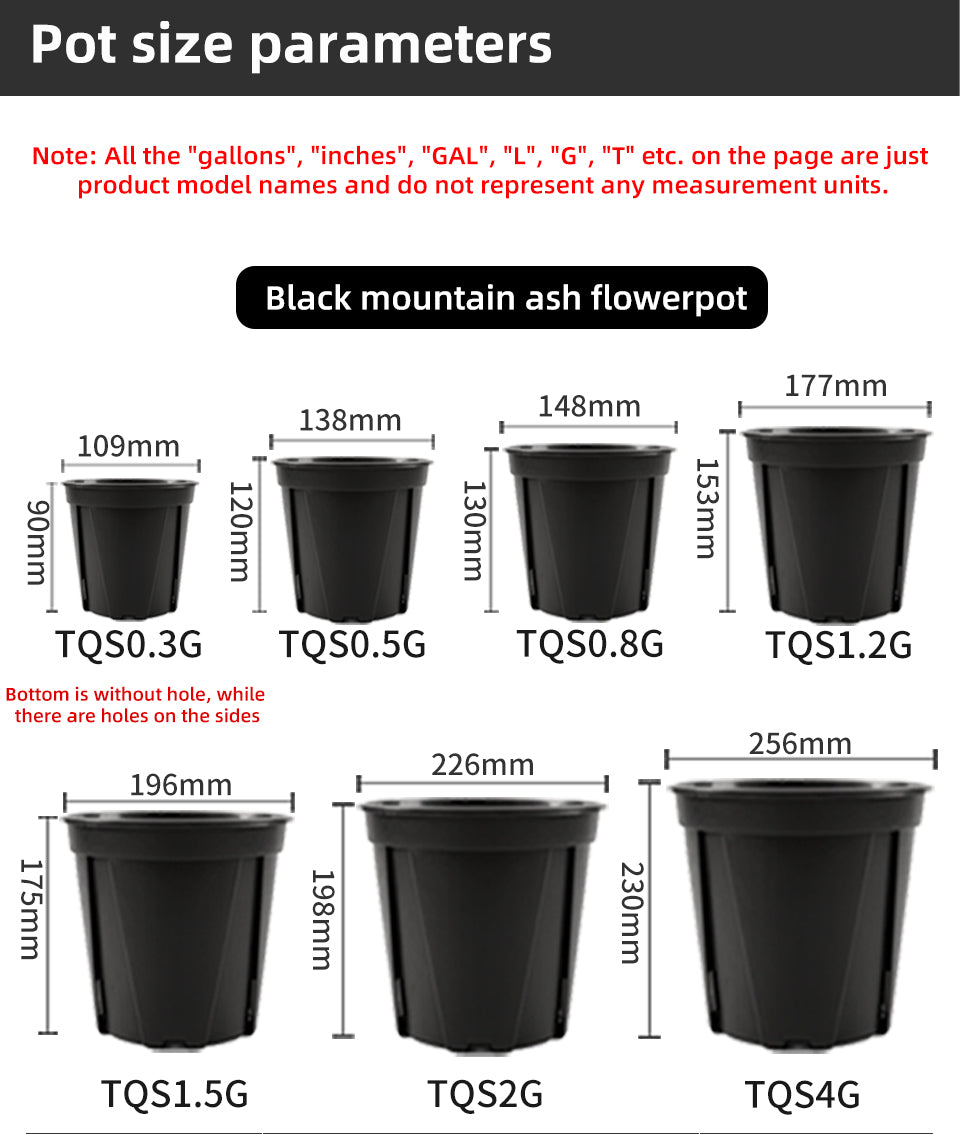 Green Mountains Root Control Plastic Flower Pots, Multi-Size, 3 Color Options for Indoor & Outdoor Gardening, Bulk Supply