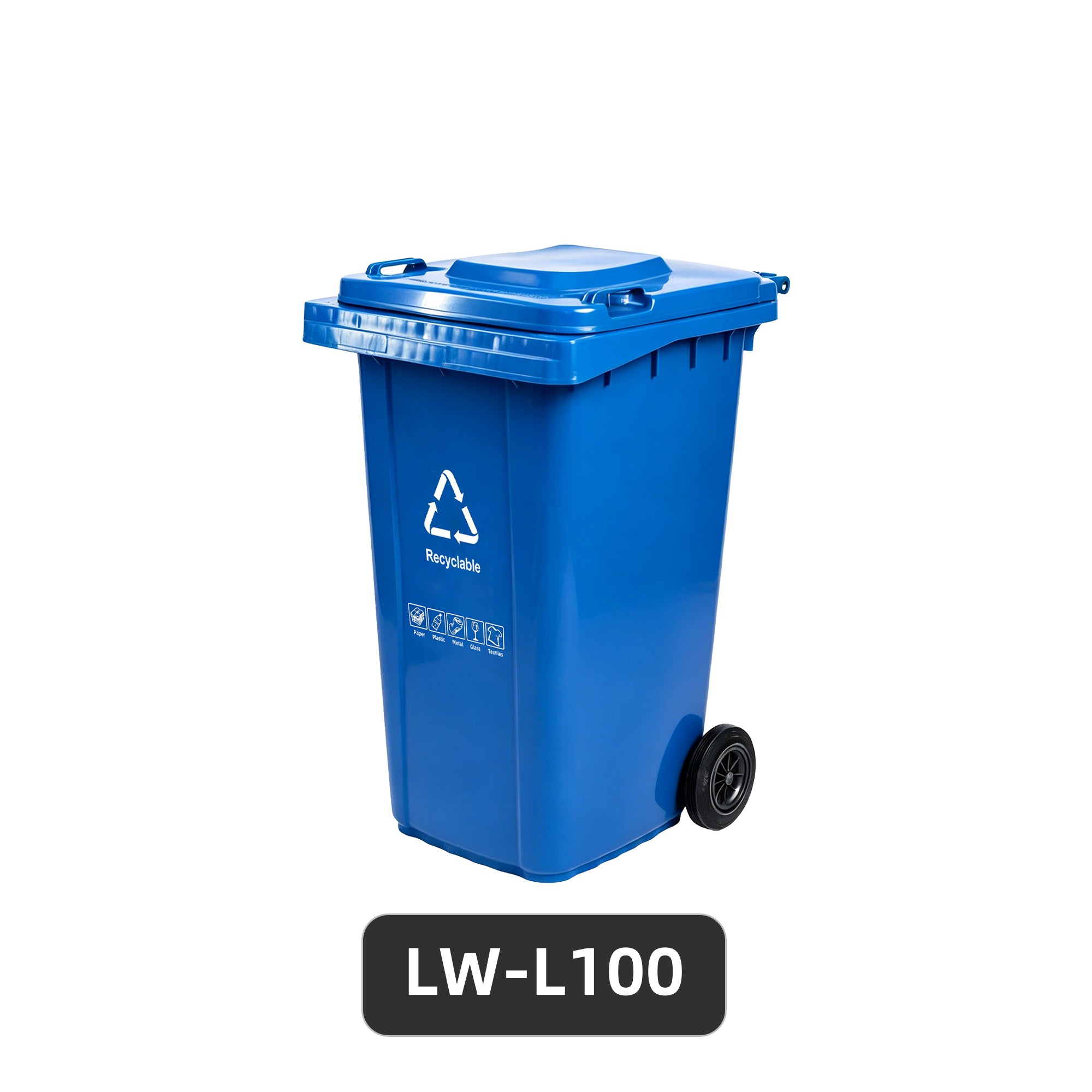 wheeled plastic waste bins, 100-240L color-coded sorting containers with lids bulk supply