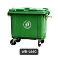 Load image into Gallery viewer, 660L Heavy-Duty Wheeled Plastic Waste Bin, Green Commercial Garbage Container, Bulk Supply
