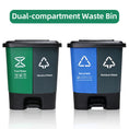 Load image into Gallery viewer, dual-compartment pedal plastic trash bins, 16-60L sorting waste containers
