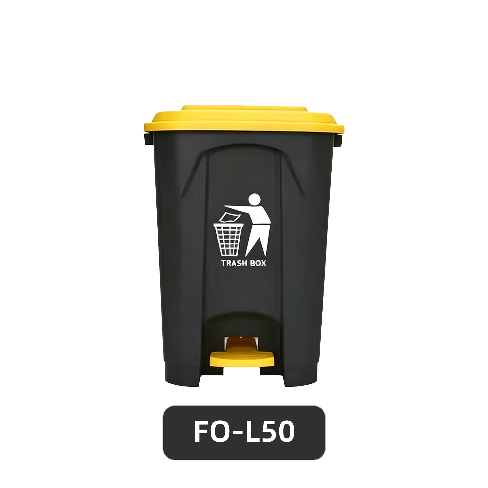 Hands-Free Step Pedal Trash Cans, 30L/50L/80L Plastic Waste Bins, Bulk Supply