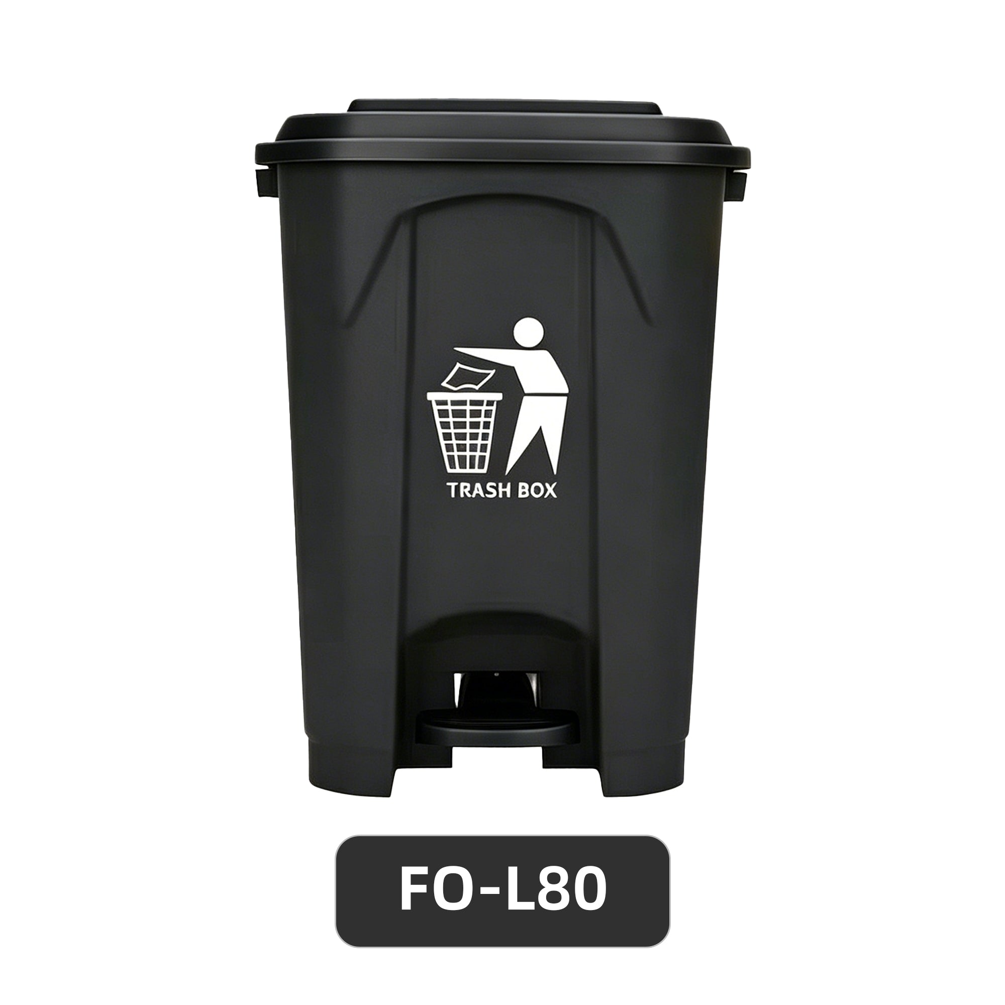 Hands-Free Step Pedal Trash Cans, 30L/50L/80L Plastic Waste Bins, Bulk Supply