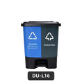 Load image into Gallery viewer, Dual-pedal plastic trash can, available in blue and green, 16-60 liters household and office waste sorting container, bulk supply

