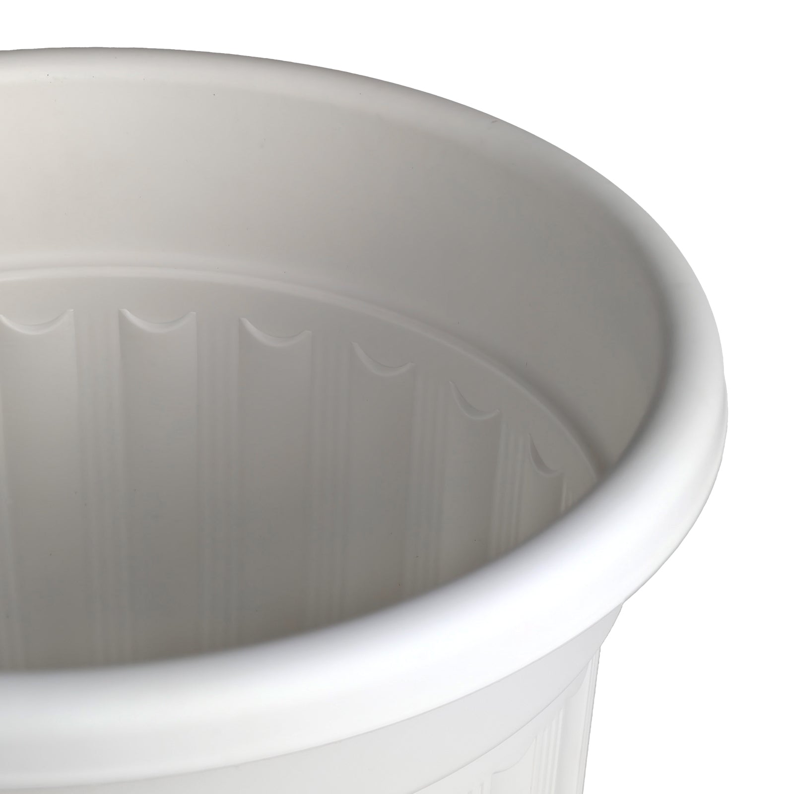 OUMUHE 12.6Inch Plastic Planters with Drainage and Saucers, Set of 4, Large Flower Pots for Indoor Outdoor Plants, Available in Terracotta & White