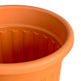 Load image into Gallery viewer, OUMUHE 12.6Inch Plastic Planters with Drainage and Saucers, Set of 4, Large Flower Pots for Indoor Outdoor Plants, Available in Terracotta & White
