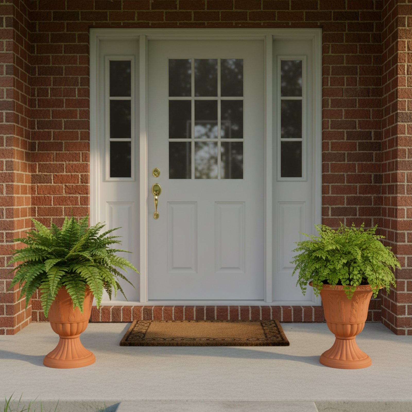 OUMUHE Set of 2 Goblet-Shaped Plastic Planters, 16" H × 14.5" D Large Lightweight Durable Flower Pots, Decorative Indoor Outdoor Garden Patio Plant Containers