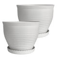 Load image into Gallery viewer, OUMUHE 13.8inch plastic planters,  terracotta or white
