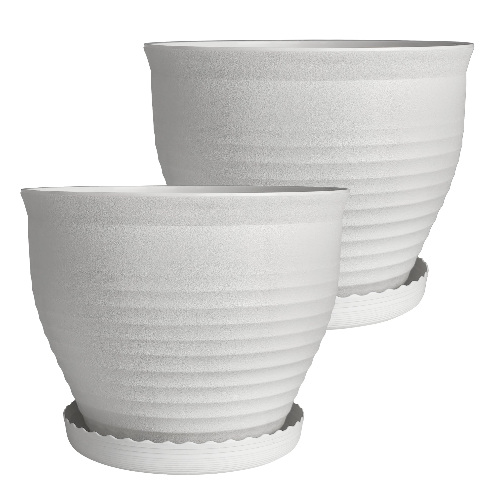 OUMUHE 13.8inch plastic planters,  terracotta or white